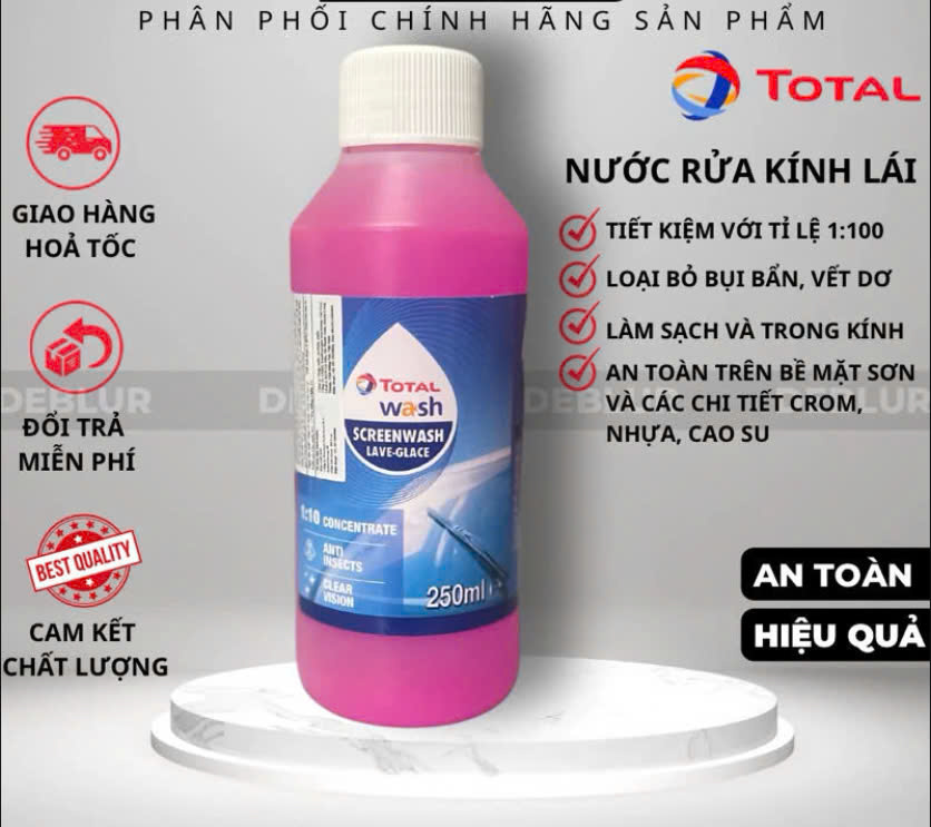 Nước rửa kính Total đậm đặc tỉ lệ pha 1:10