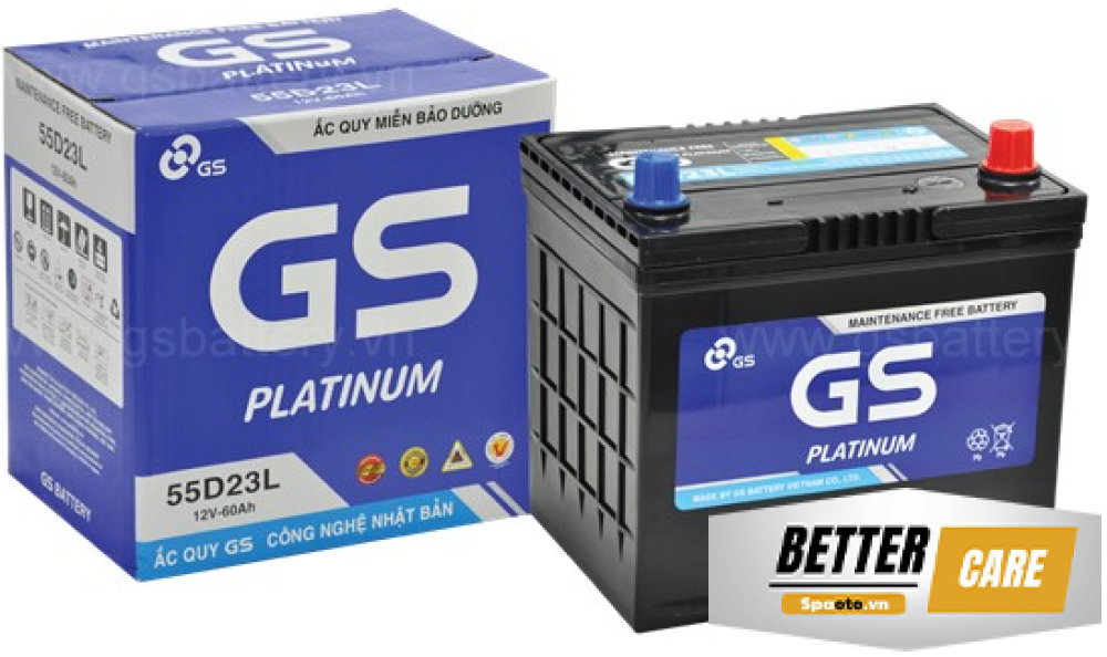 ẮC QUY GS MF 55D23L 12V 60AH