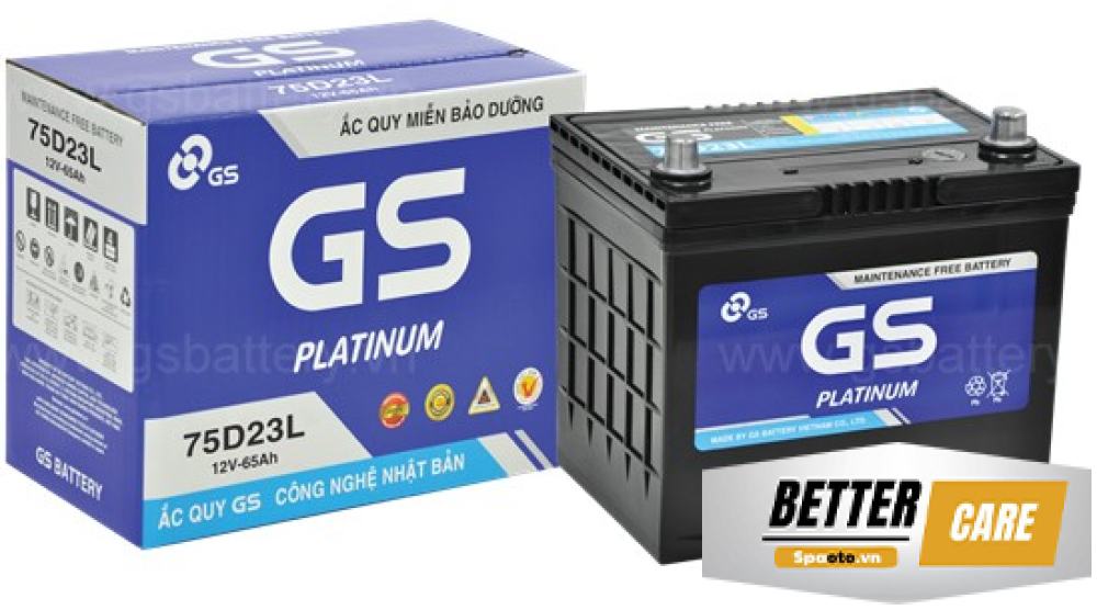 ẮC QUY GS MF 75D23L 12V 65AH