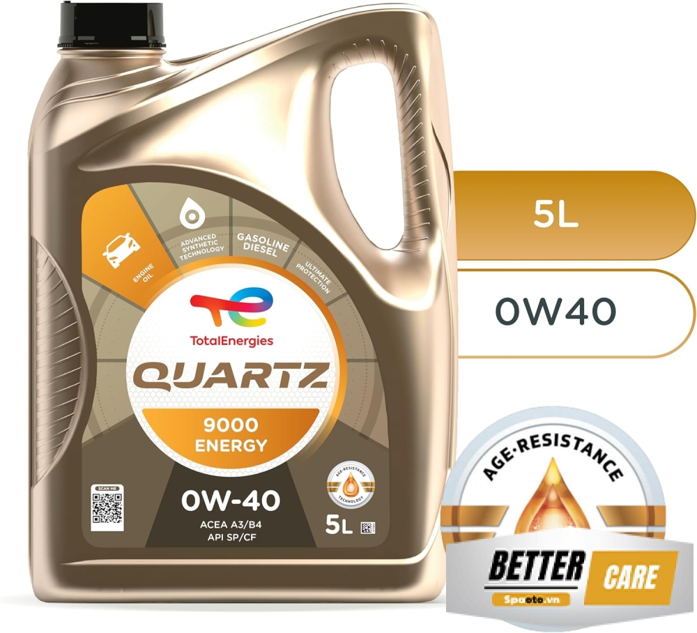 Dầu động cơ xe ô tô cao cấp TOTAL QUARTZ 9000 ENERGY 0W40