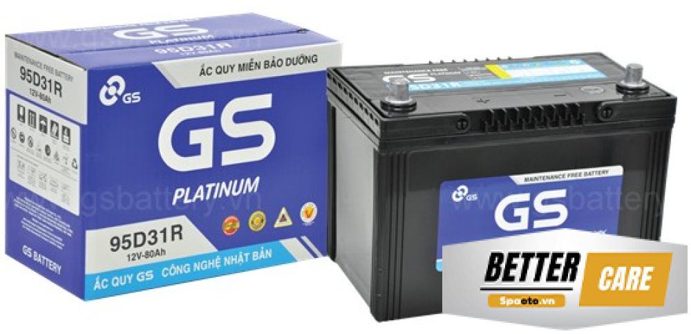 ẮC QUY GS MF 95D31R 12V 80AH
