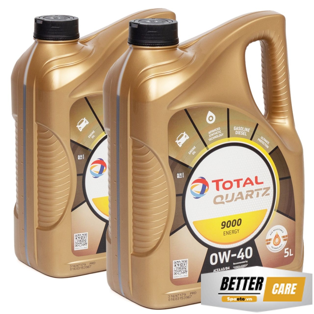 Dầu động cơ xe ô tô cao cấp TOTAL QUARTZ 9000 ENERGY 0W40