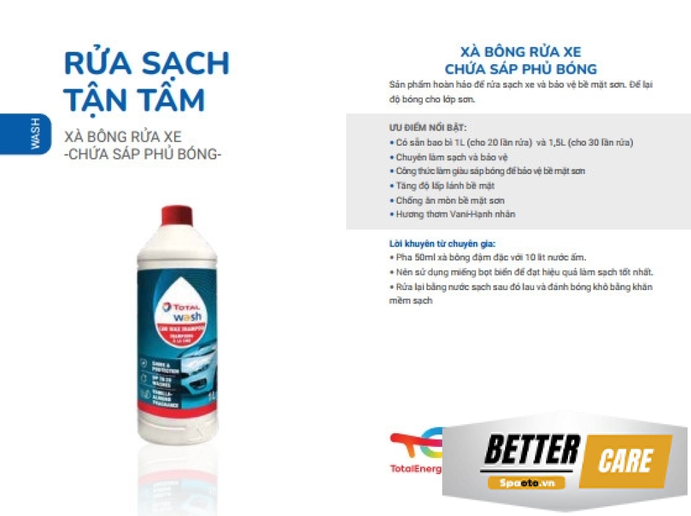 Xà bông rửa xe - chứa sáp phủ bóng