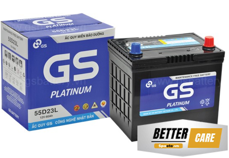 ẮC QUY GS MF 55D23L 12V 60AH